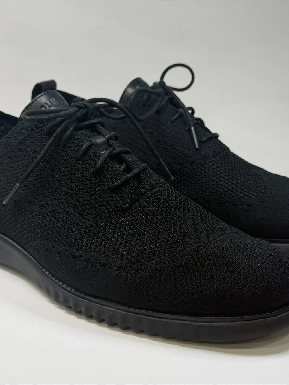 Cole Haan Men’s Black Knit Lace Up Sneakers Comfort Casual Shoes